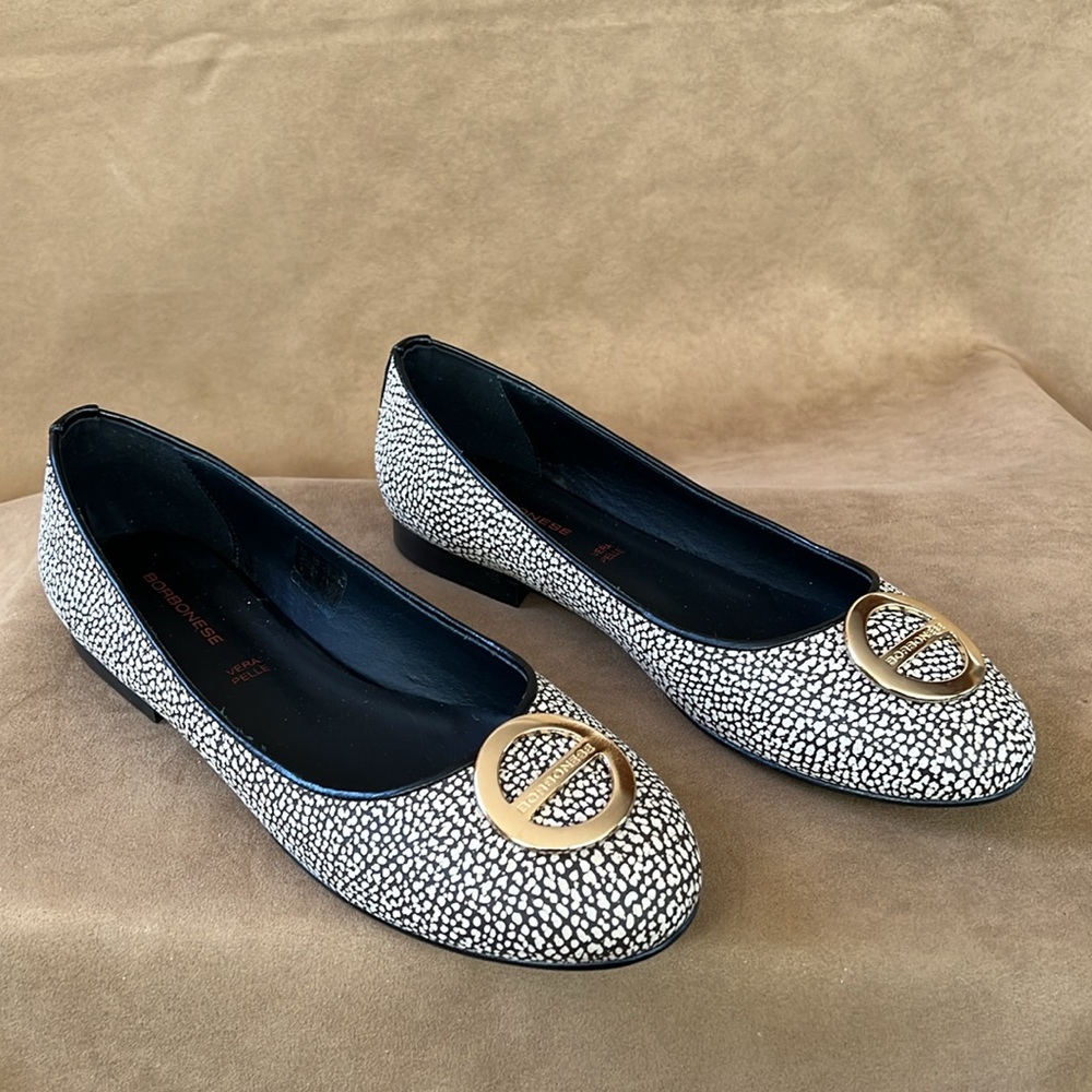 Bonbonese Leather Ballerina Flats Sz 40